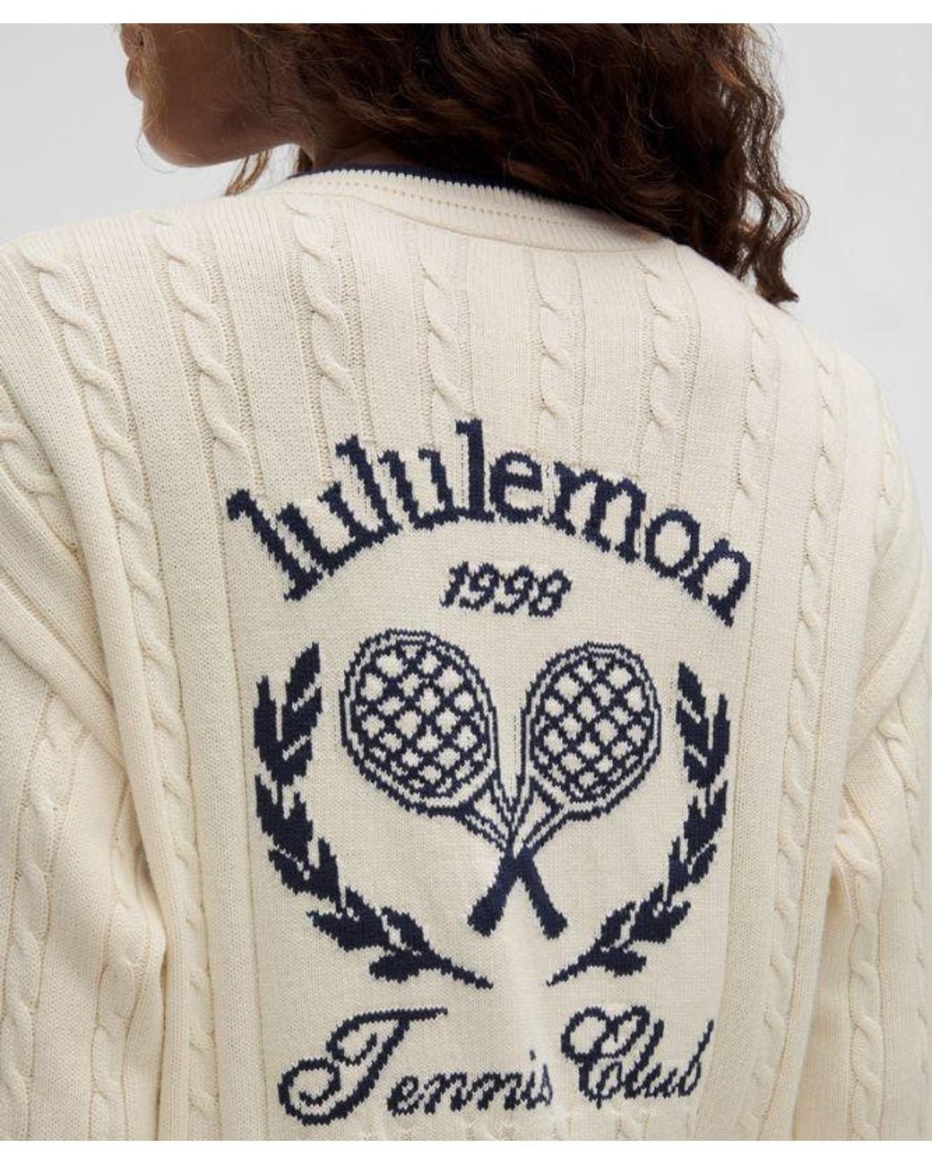 lululemon athletica Natural – Cable-Knit Cardigan Tennis Club – Cotton-Blend – –