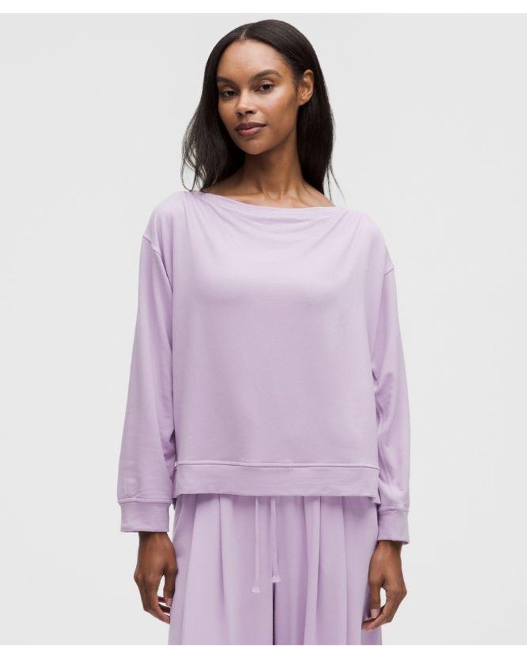 lululemon athletica Purple – Becalm Oversized Boatneck Long-Sleeve Shirt – – Size Medium
