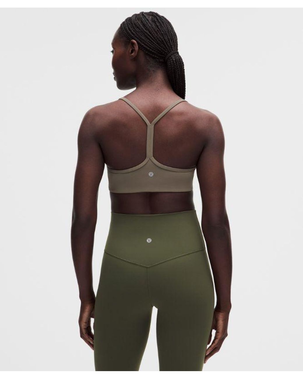 lululemon athletica Green – Flow Y Sports Bra Light Support, A/B Cup Design – – Size Large