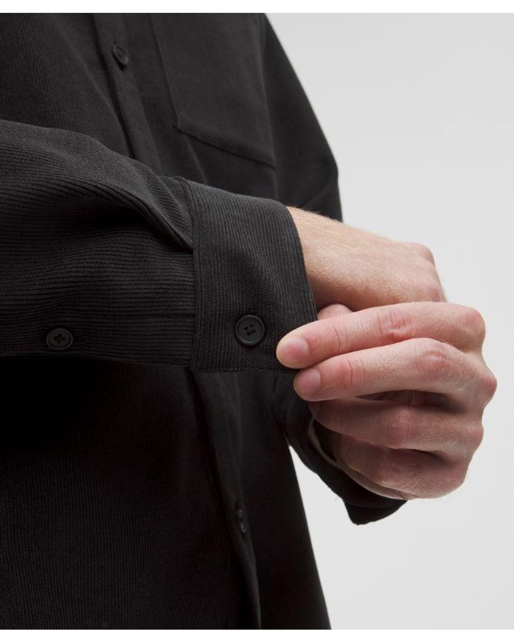 lululemon athletica Black Corduroy Relaxed-Fit Long-Sleeve Button-Up Shirt for men