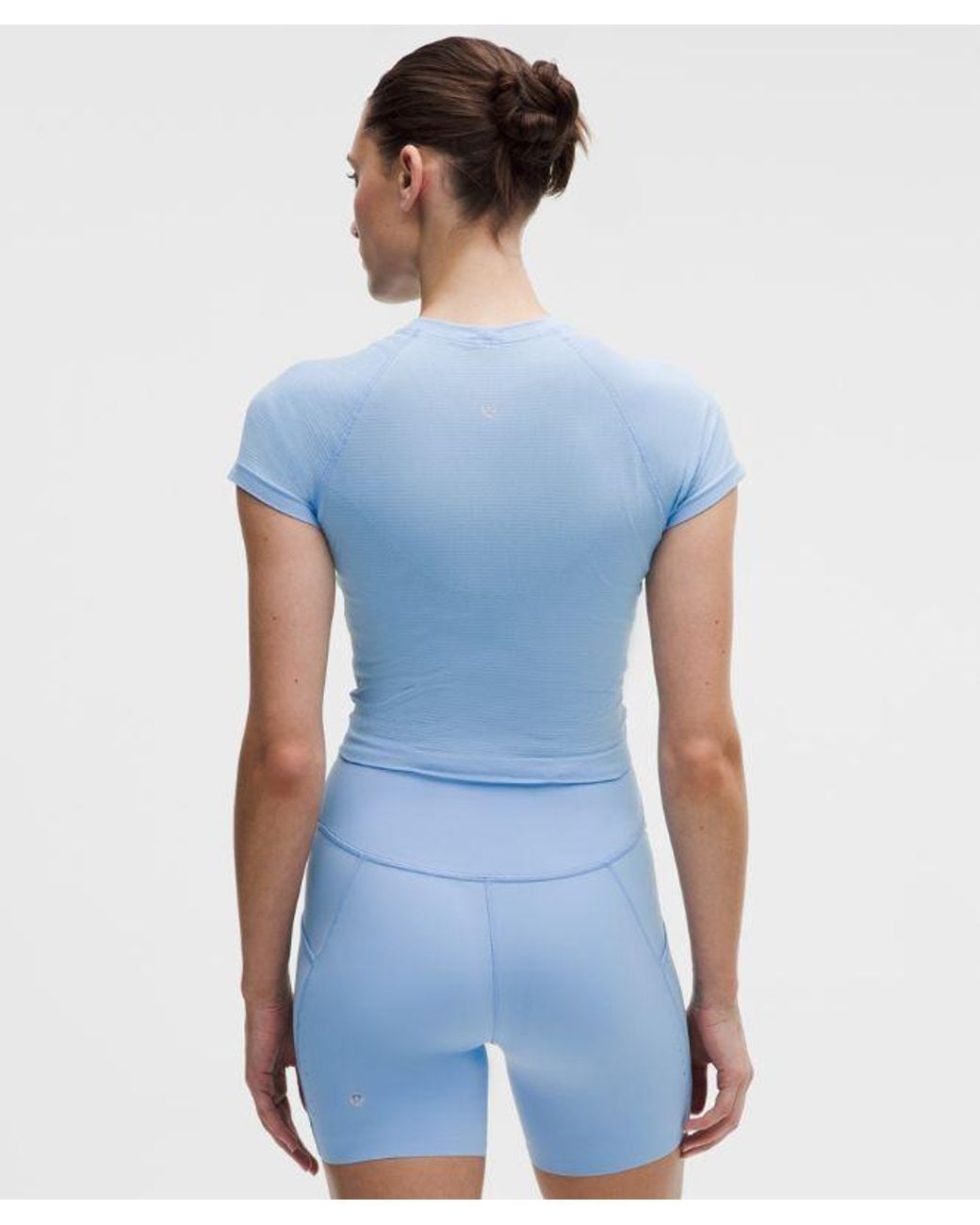 lululemon athletica Blue – Swiftly Tech Cropped Short-Sleeve Shirt 2.4 – – Size 4