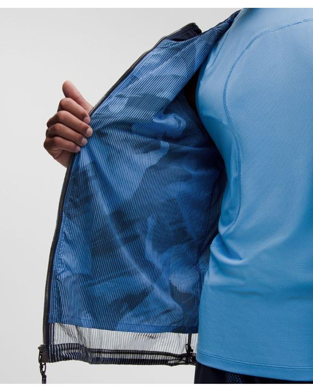 lululemon athletica Blue – Transparent Overlay Jacket Slnsh Collection – – Size Large for men
