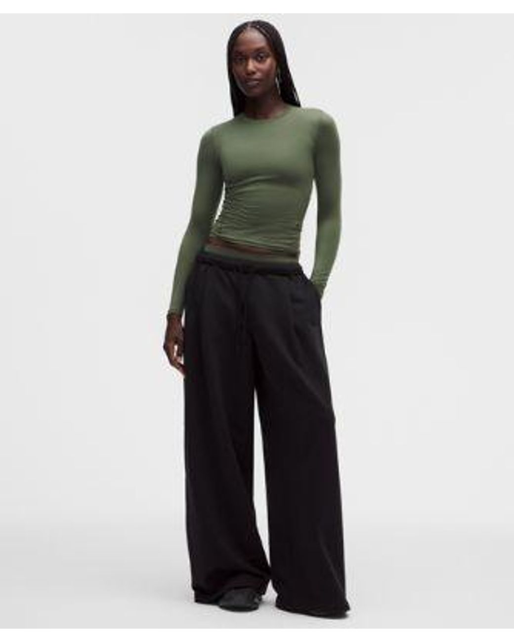 lululemon athletica Green Wundermost Ultra-Soft Nulu Crewneck Long-Sleeve Shirt