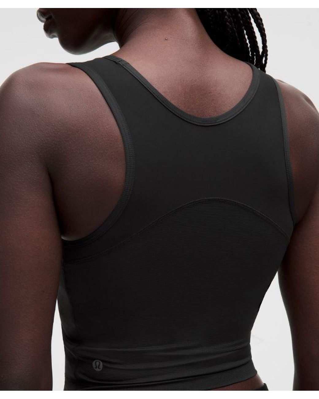 lululemon athletica Black – Mesh-Back Tank Top With Drop-In Pockets Light Support, B/C Cup – – Size Large