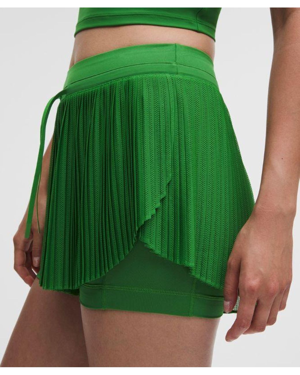 lululemon athletica Green – Ace Advantage High-Rise Pleated Tennis Shorts – 2" – – Size Large