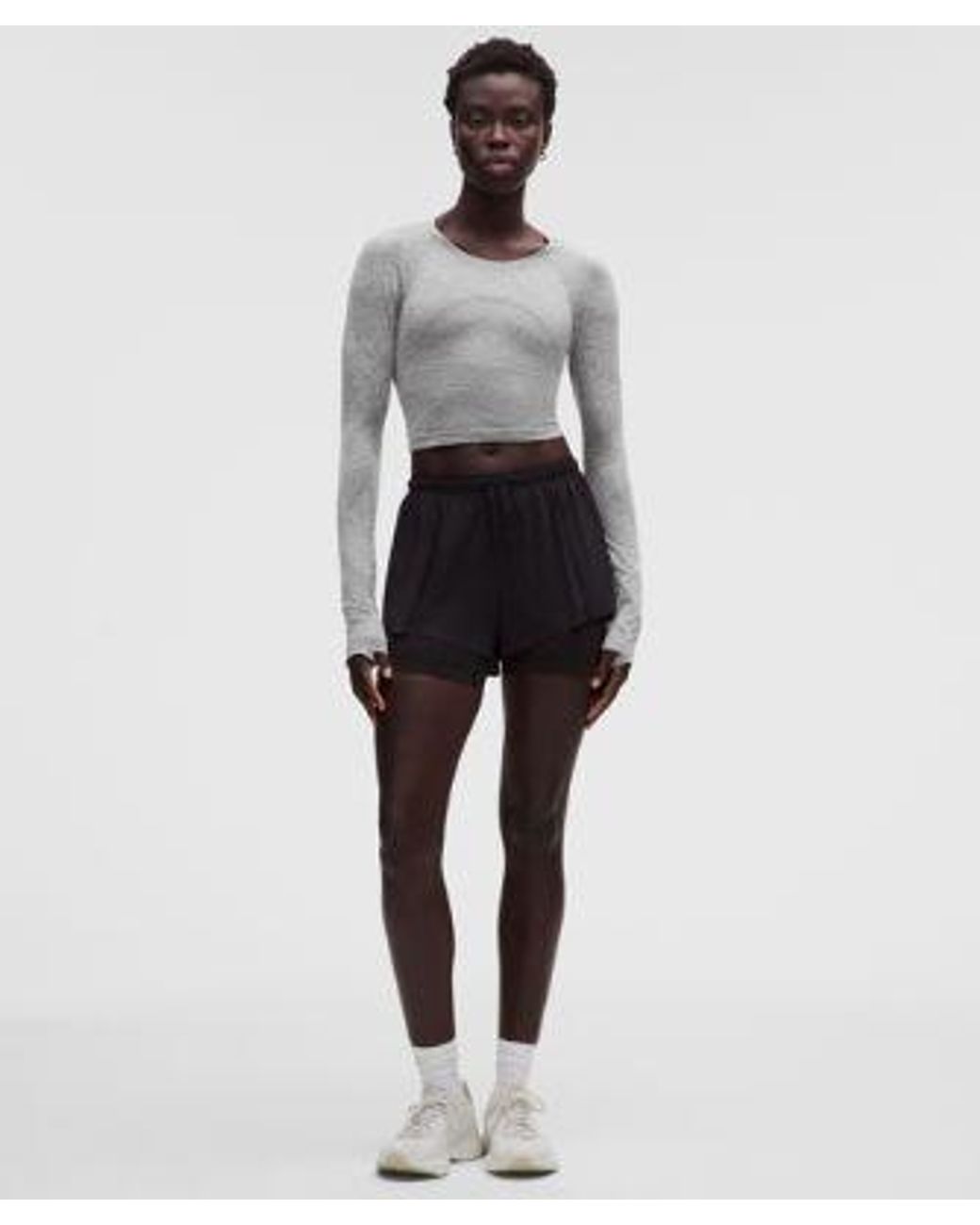 lululemon athletica Gray Swiftly Tech Cropped Long-Sleeve Shirt 2
