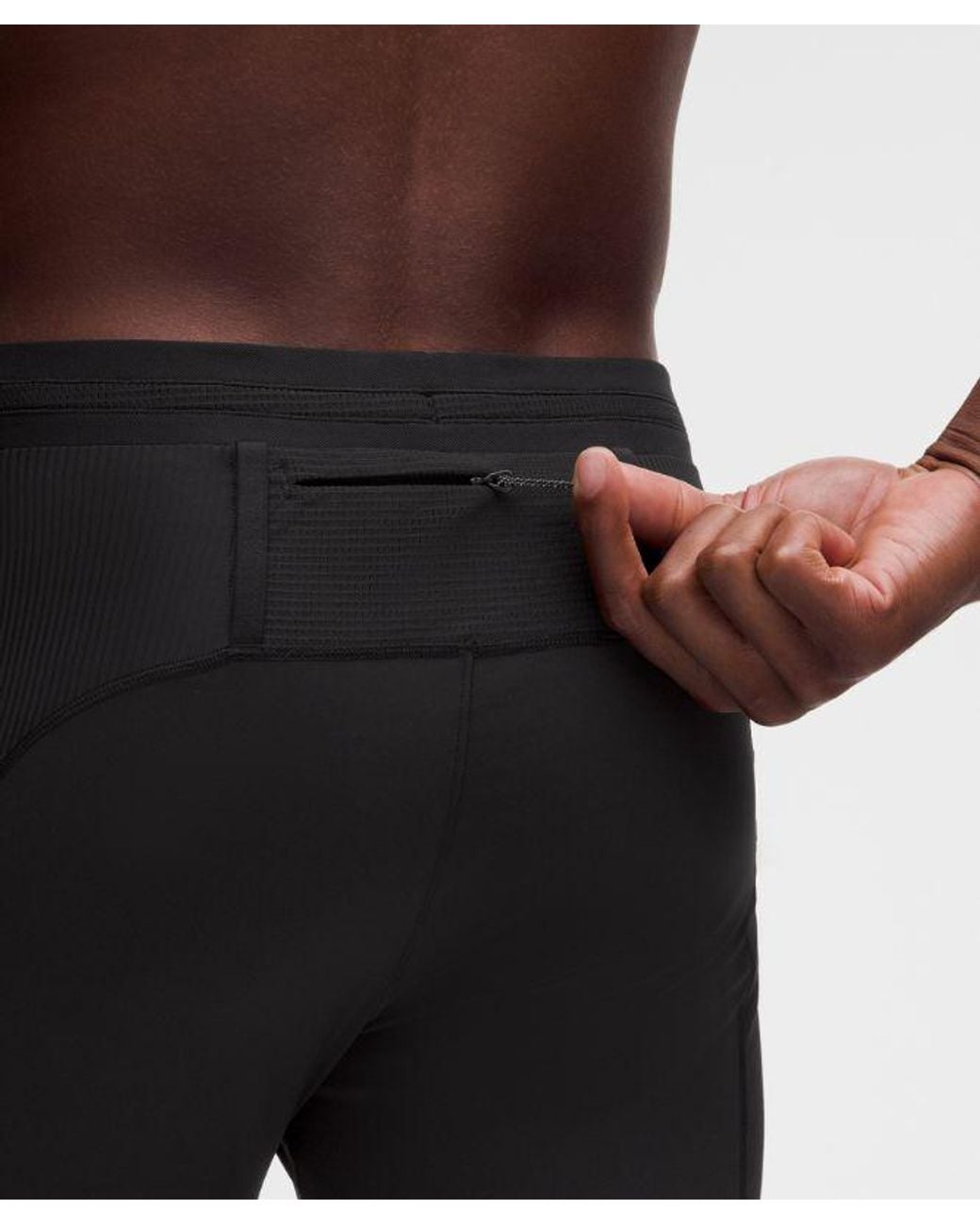lululemon athletica Black – Fast And Free Half Tights Design – 8" – – for men