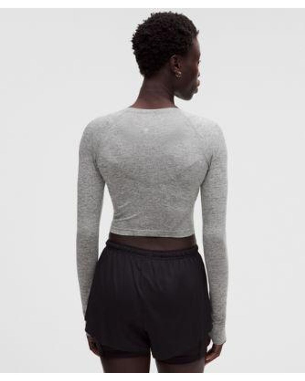 lululemon athletica Gray Swiftly Tech Cropped Long-Sleeve Shirt 2