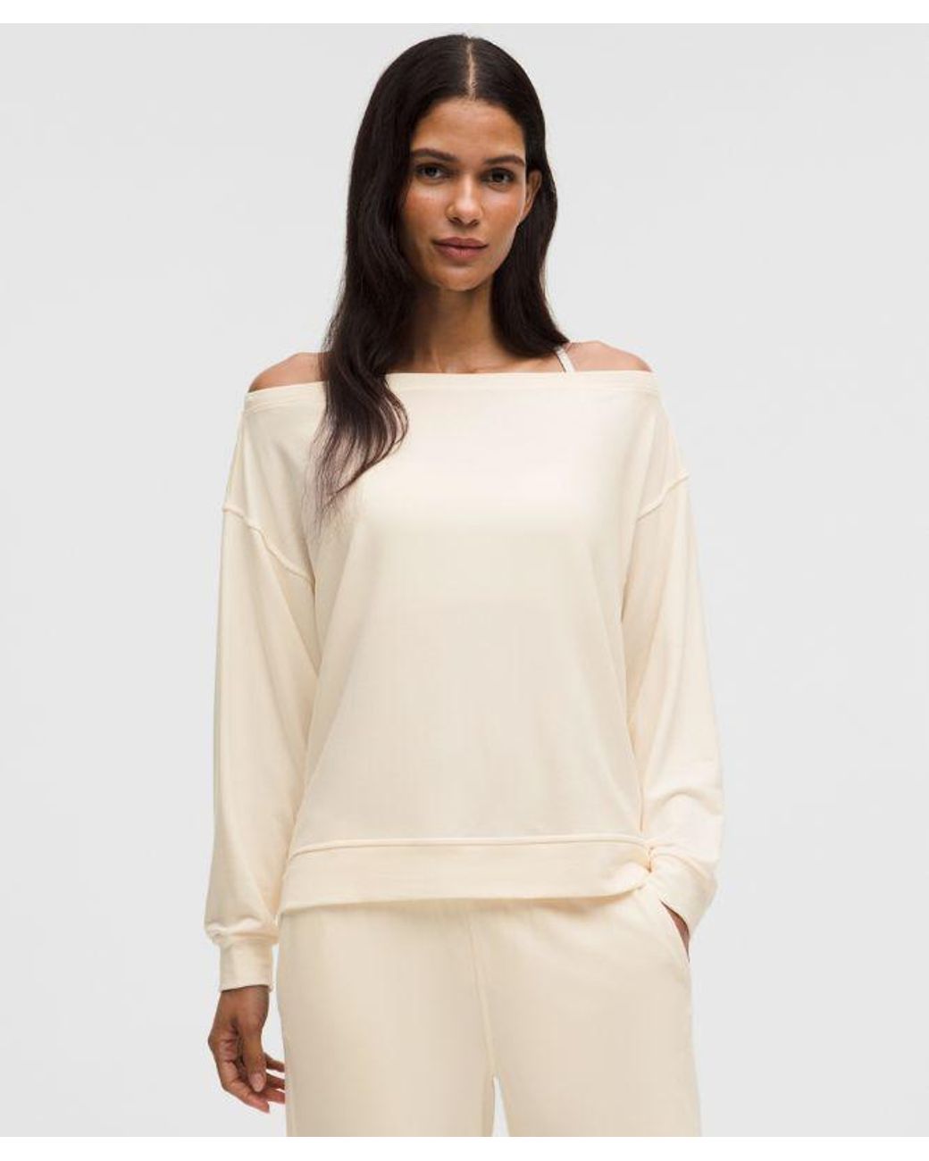 lululemon athletica Natural Becalm Oversized Boatneck Long-Sleeve Shirt