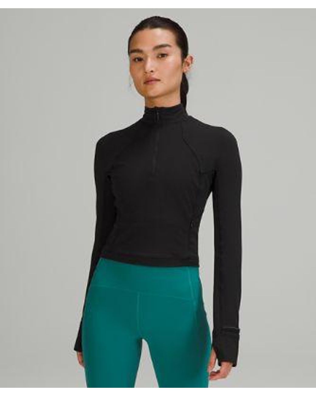 lululemon athletica Black It's Rulu Cropped Half Zip