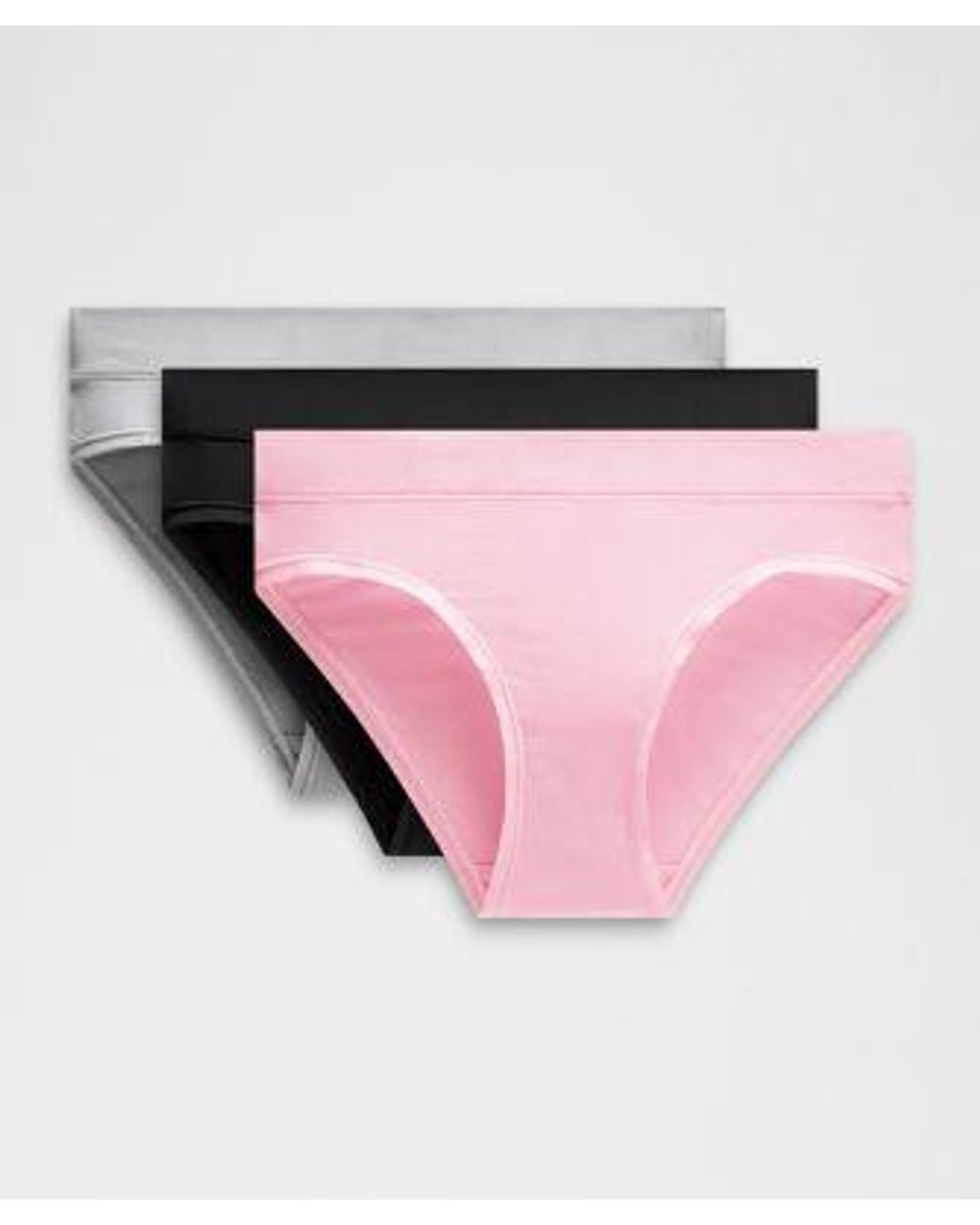 lululemon athletica Pink – Underease Mid-Rise Bikini Underwear 3 Pack – – Size Medium