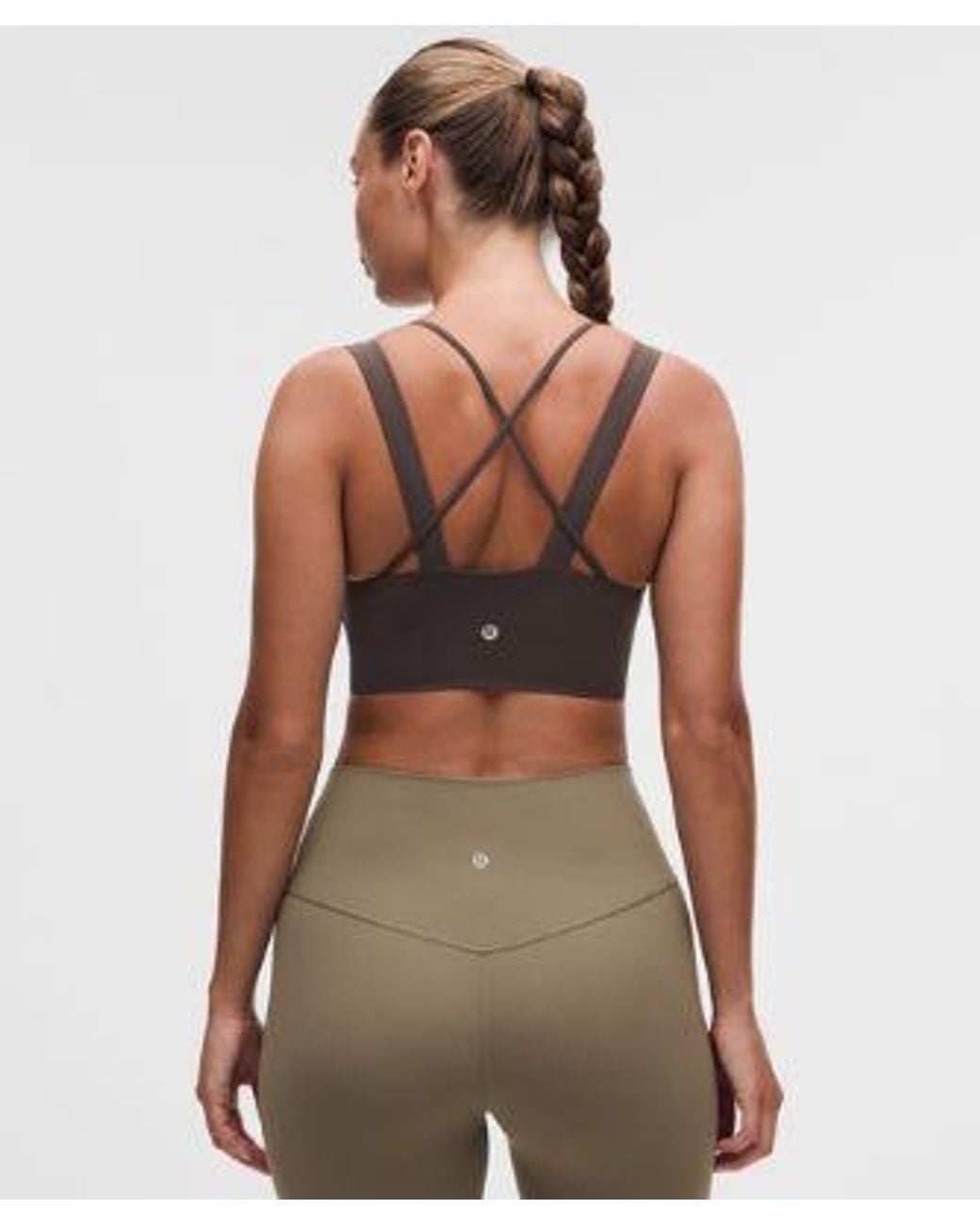 lululemon athletica Green – Like A Cloud Longline Sports Bra Light Support, D/Dd Cup – – Size 14