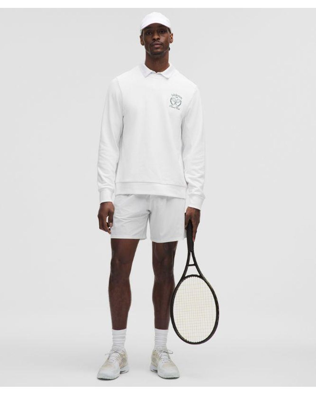 lululemon athletica Blue Striped Mesh Tennis Short 7" for men