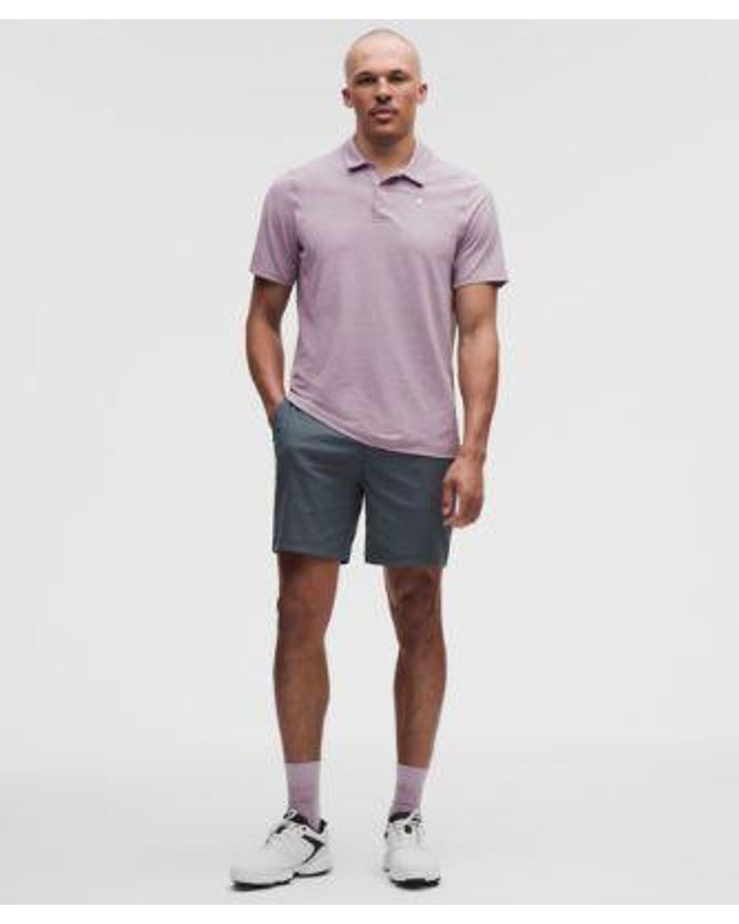 lululemon athletica Purple Logo Sport Polo Short Sleeve for men