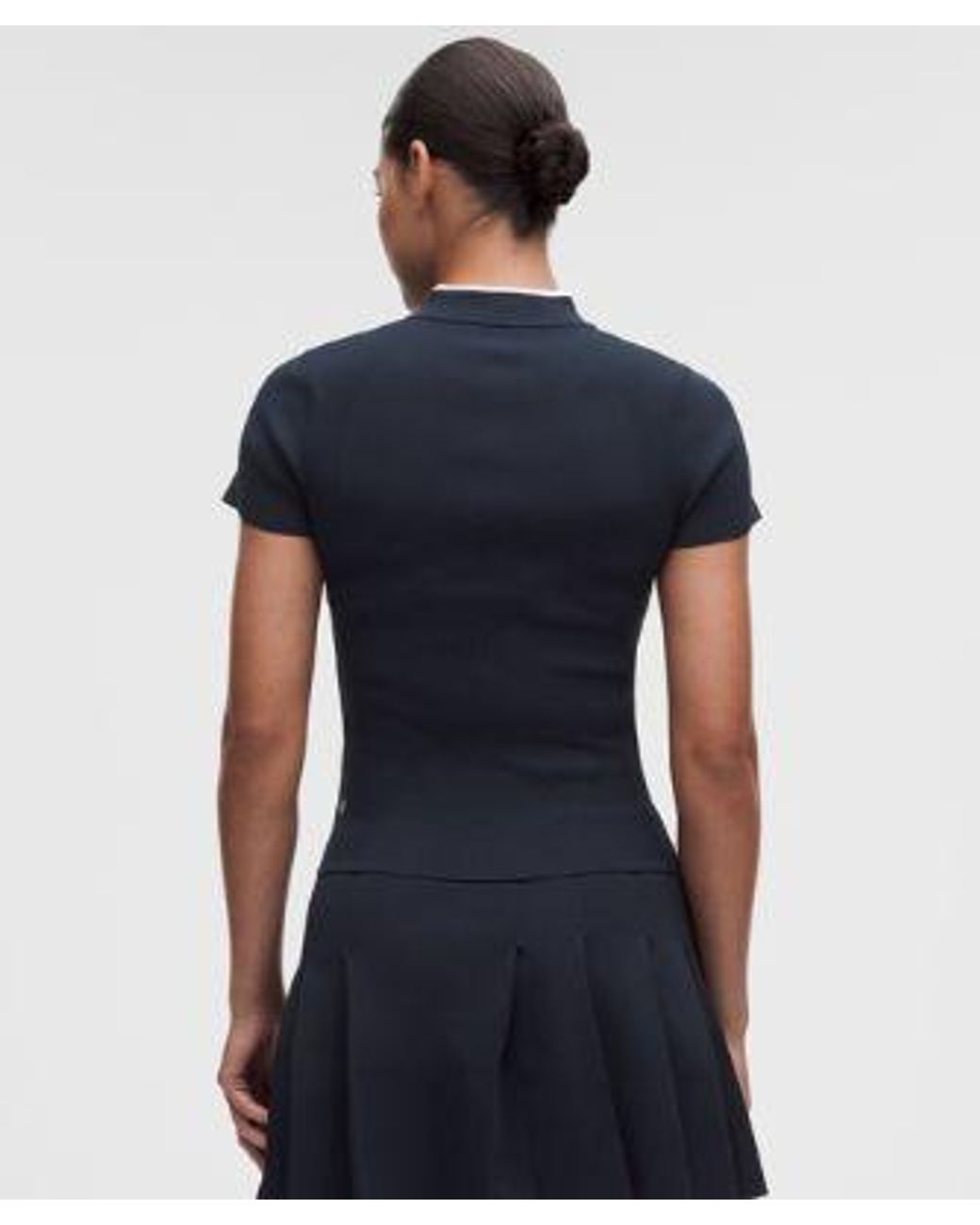 lululemon athletica Blue – Knit Golf Mockneck Short-Sleeve Shirt – – Size Large