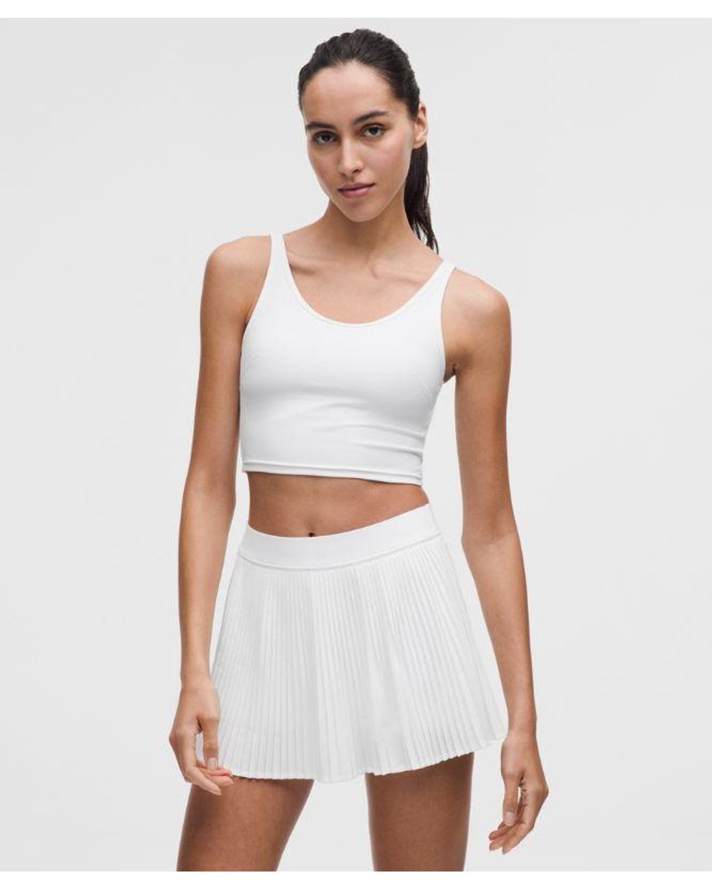 lululemon athletica White – Scoop-Neck Cutout Tennis Tank Top Medium Support, B/C Cup – – Size Large