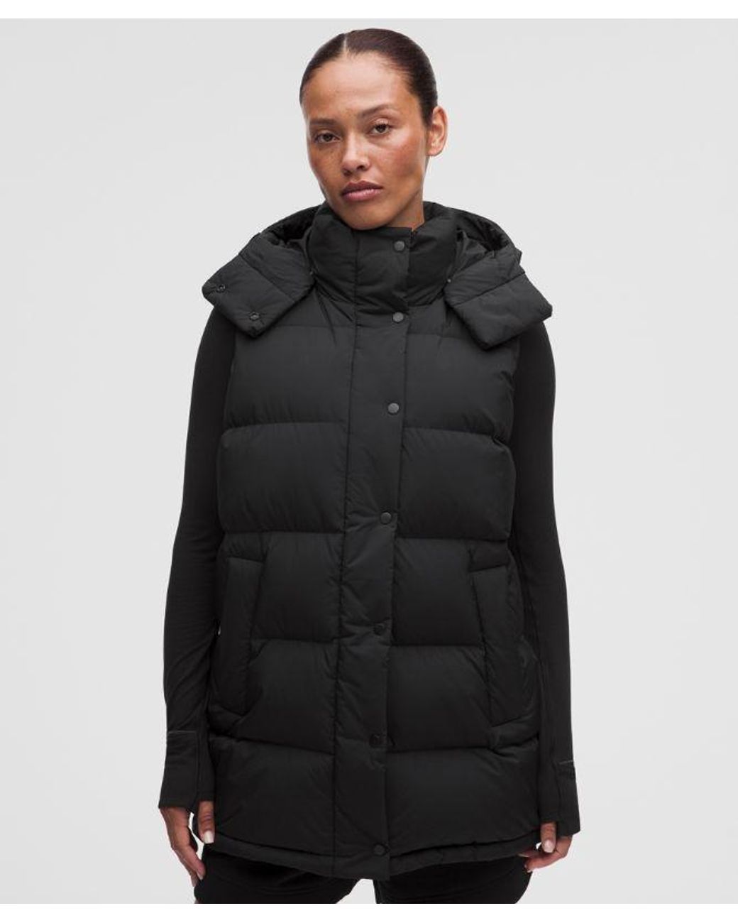 lululemon athletica Black Wunder Puff 600-Down-Fill Mid-Length Vest
