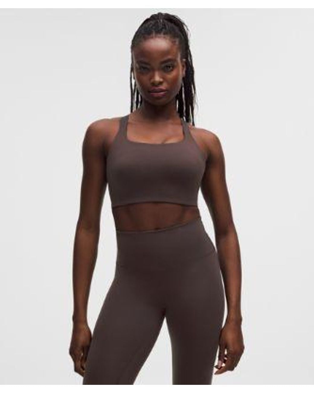 lululemon athletica Brown Ultralu Square-Neck Workout Bra