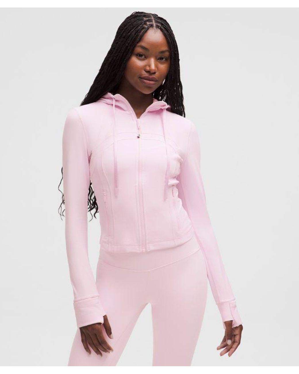 lululemon athletica Pink – Define Cropped Hooded Jacket Nulu – – Size 10