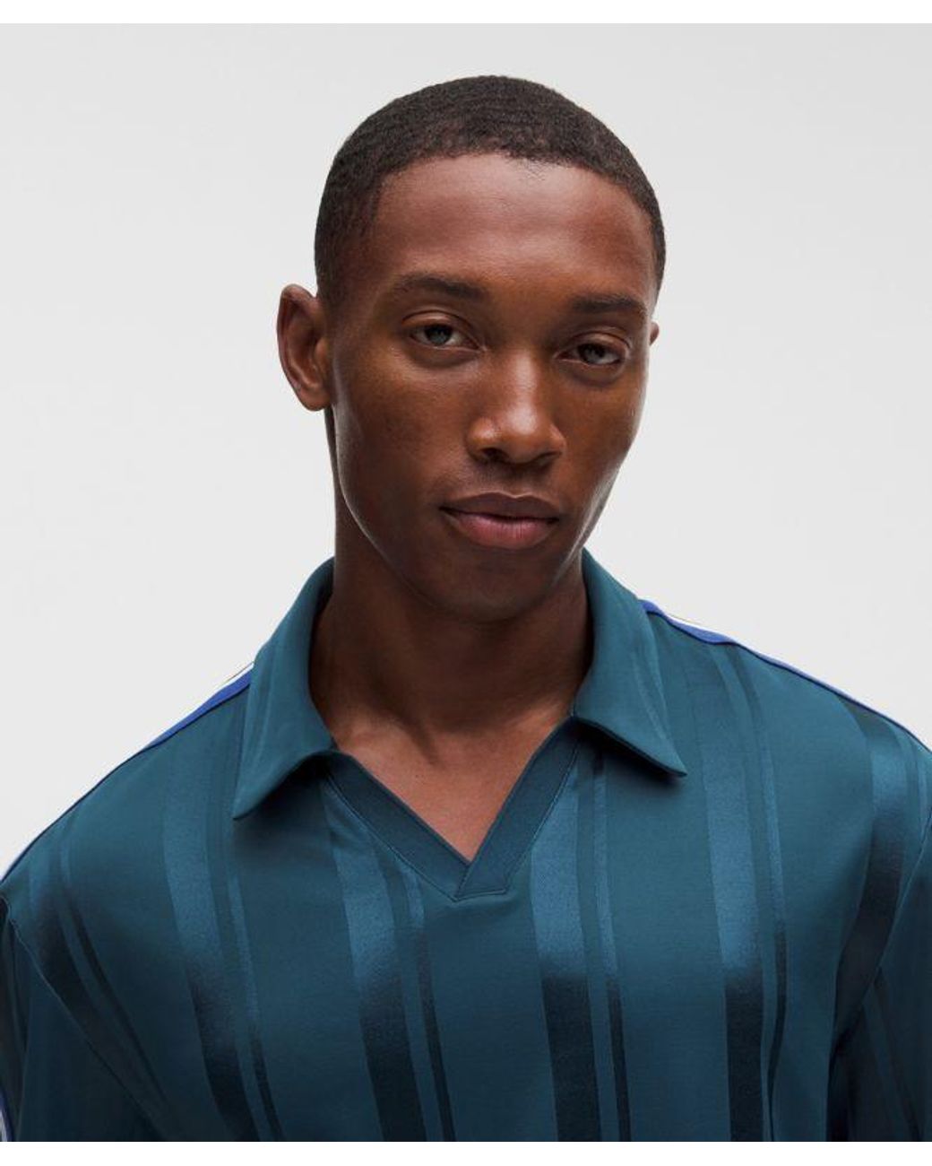 lululemon athletica Blue Knit Stripe Rugby Shirt for men