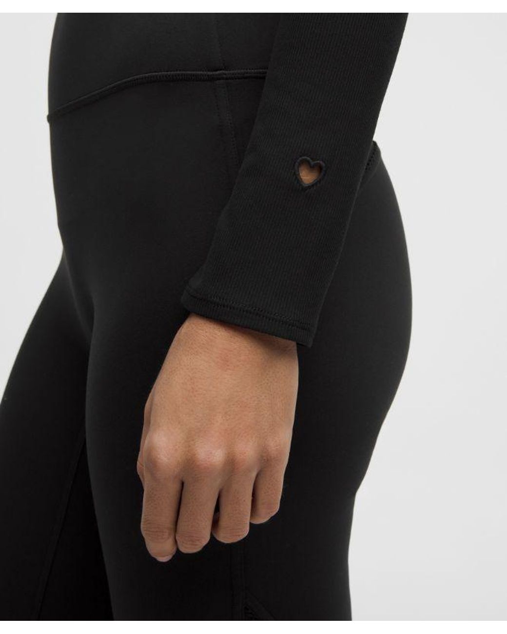 lululemon athletica Black – Nulu Ribbed Wrap-Front Long-Sleeve Shirt Heart – – Size Medium
