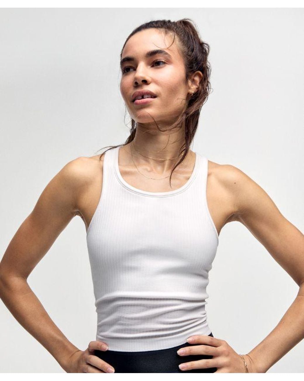 lululemon athletica Gray – Ebb To Street Cropped Racerback Tank Top Light Support, B/C Cup – – Size 14