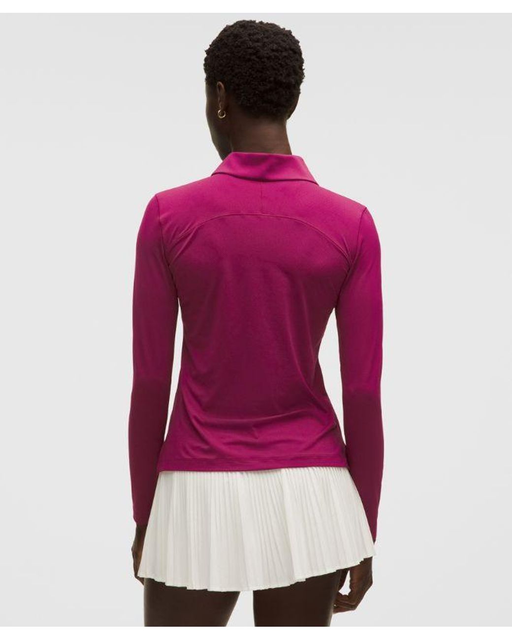 lululemon athletica Red Quick-Dry Long-Sleeve Polo Shirt