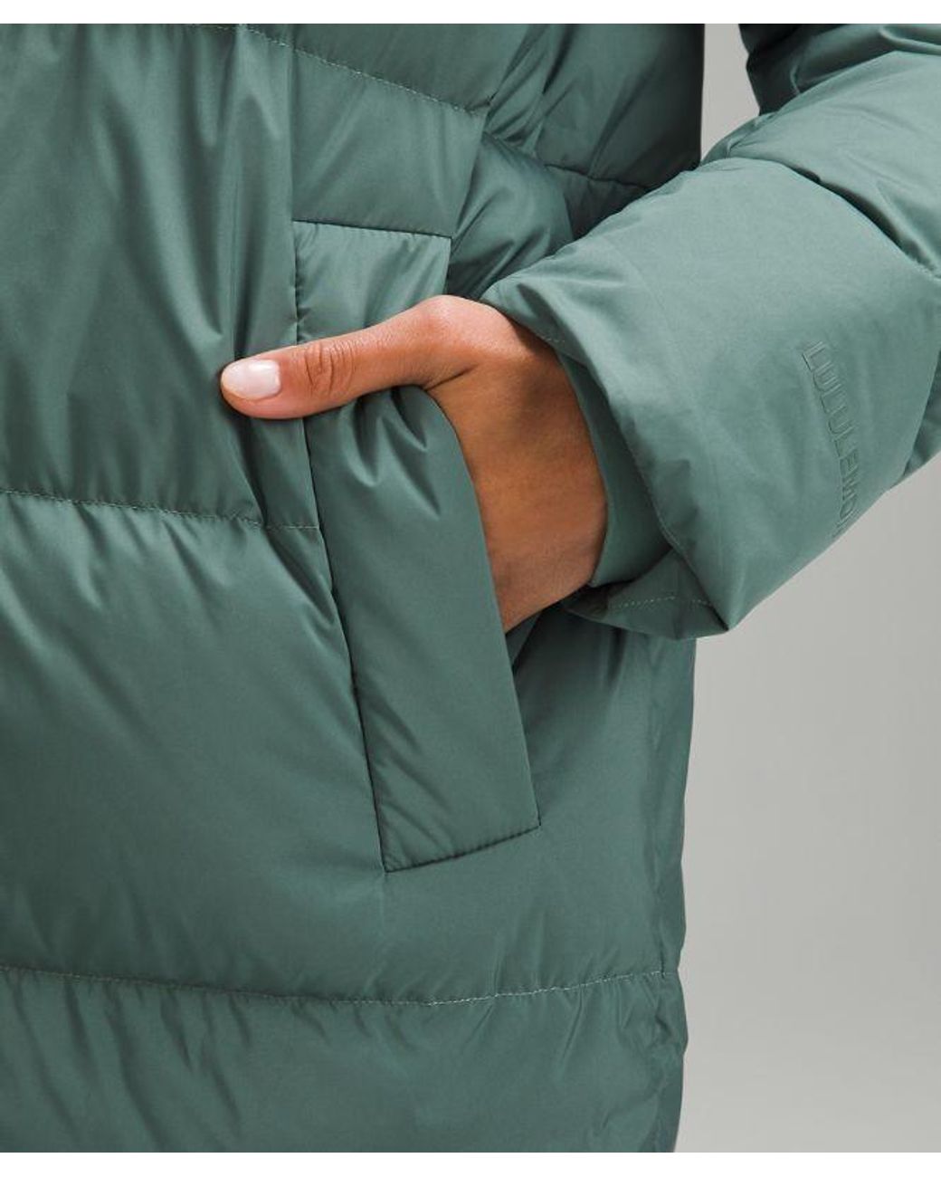 lululemon athletica Green Wunder Puff Long Jacket