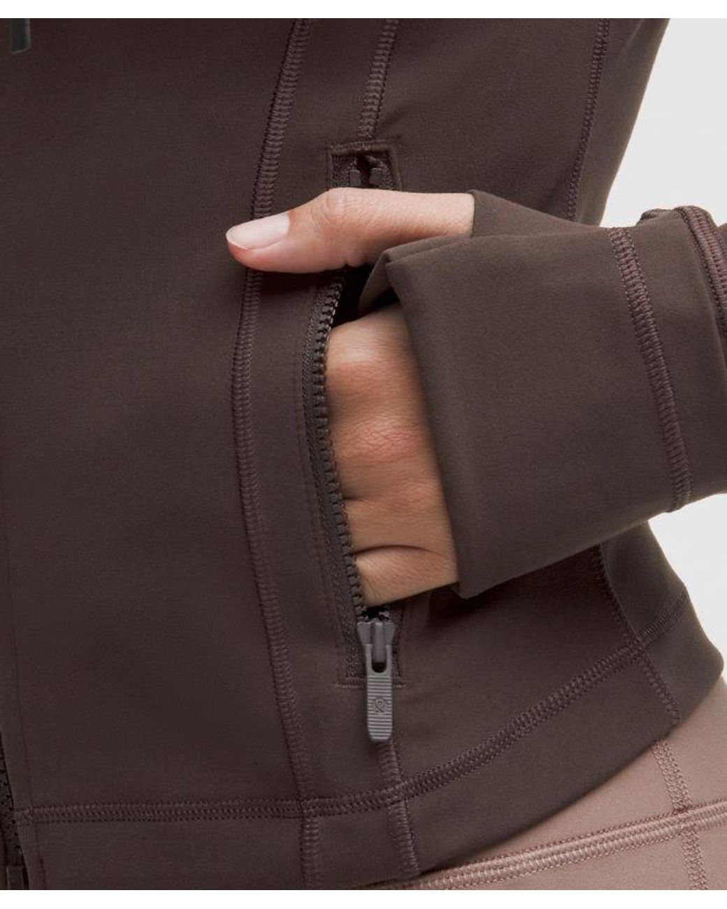 lululemon athletica Brown – Define Cropped Hooded Jacket Nulu – – Size 10