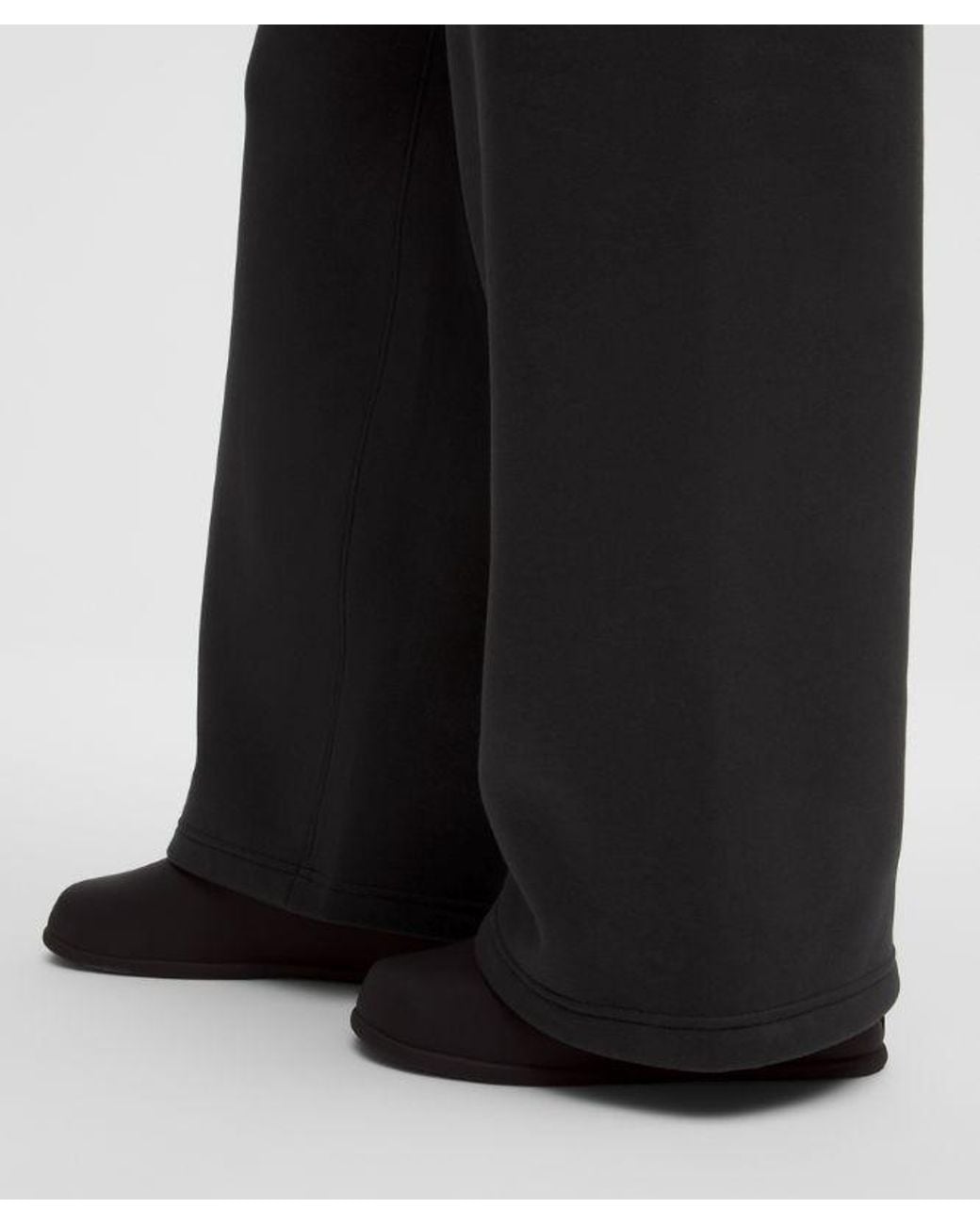 lululemon athletica Black – Big Cozy Ultra-Oversized Wide-Leg Pants Regular Wordmark – – Size Small