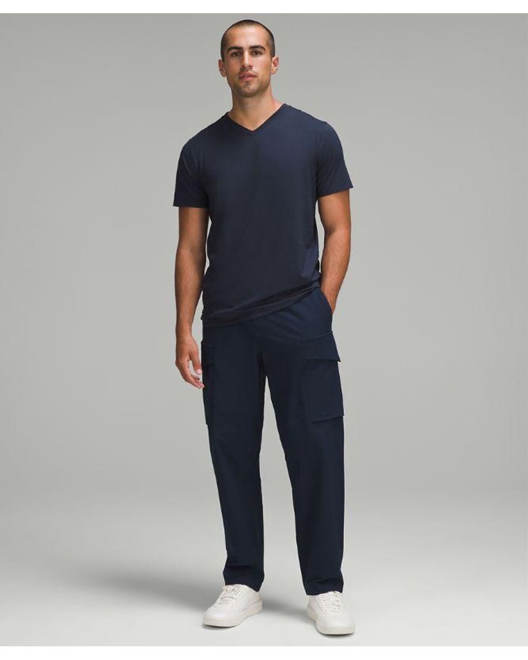 lululemon athletica Blue Fundamental V-Neck T-Shirt for men