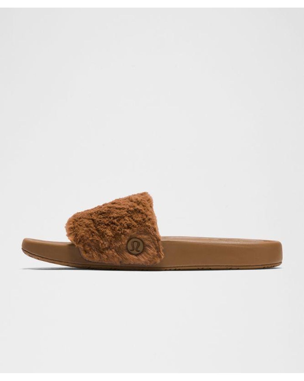lululemon athletica Natural – Restfeel Faux Fur Slides – – Size 14