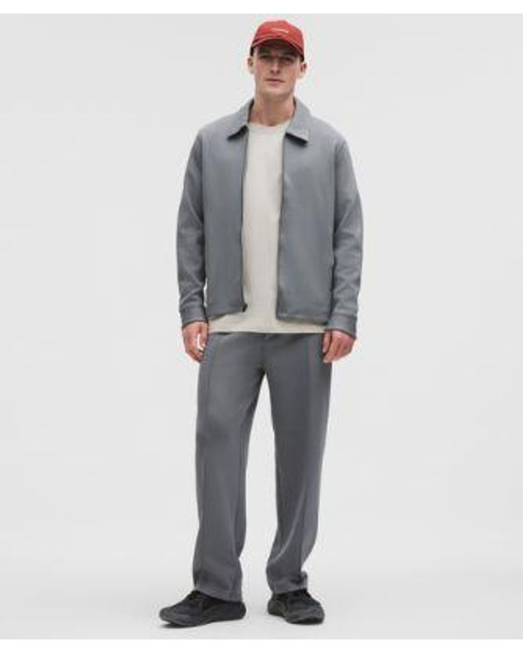 lululemon athletica Gray – Smooth Spacer Collared Full Zip Hoodie – – Size Large for men