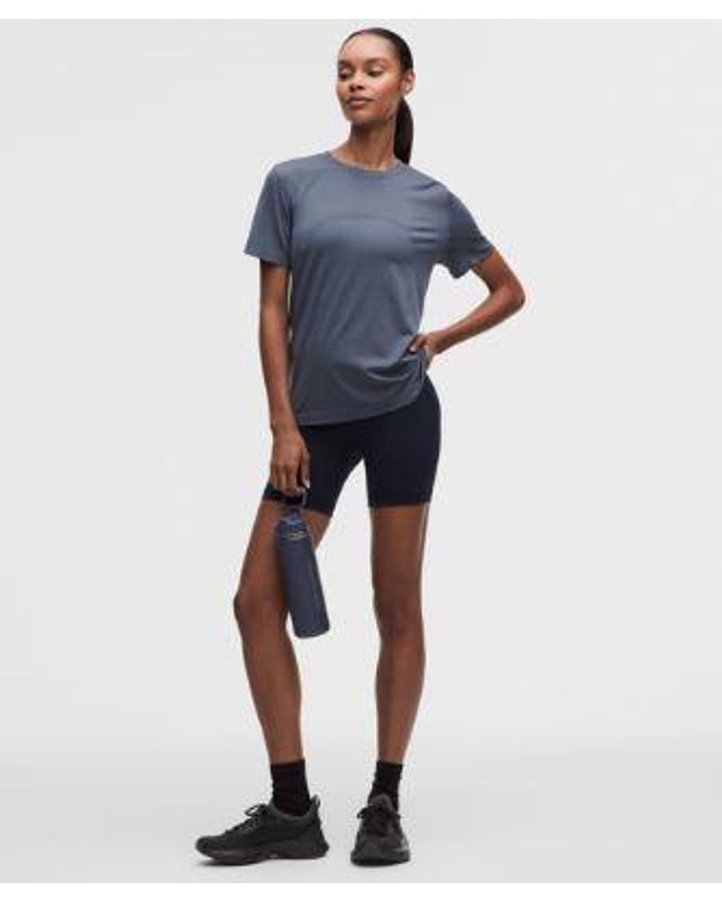 lululemon athletica Blue – Swiftly Relaxed Short-Sleeve Shirt Hip Length – – Size 4