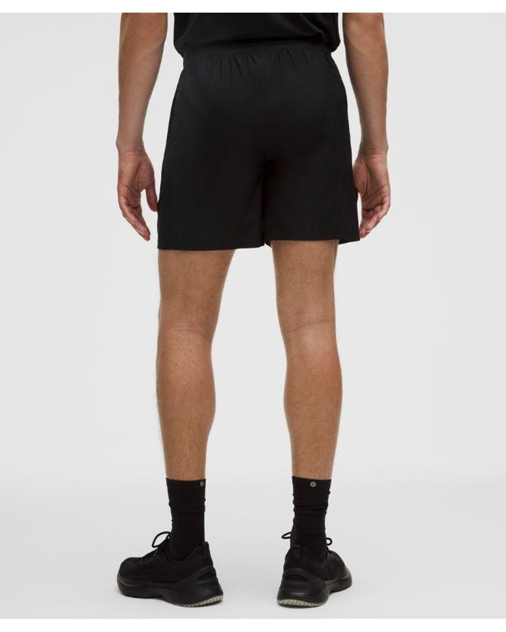 lululemon athletica Black Striped Mesh Tennis Short 7" for men