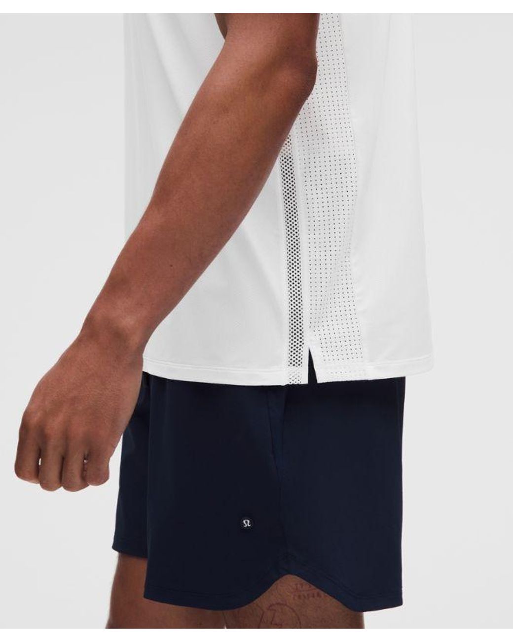 lululemon athletica White Mesh Panelled Tennis Polo Shirt for men