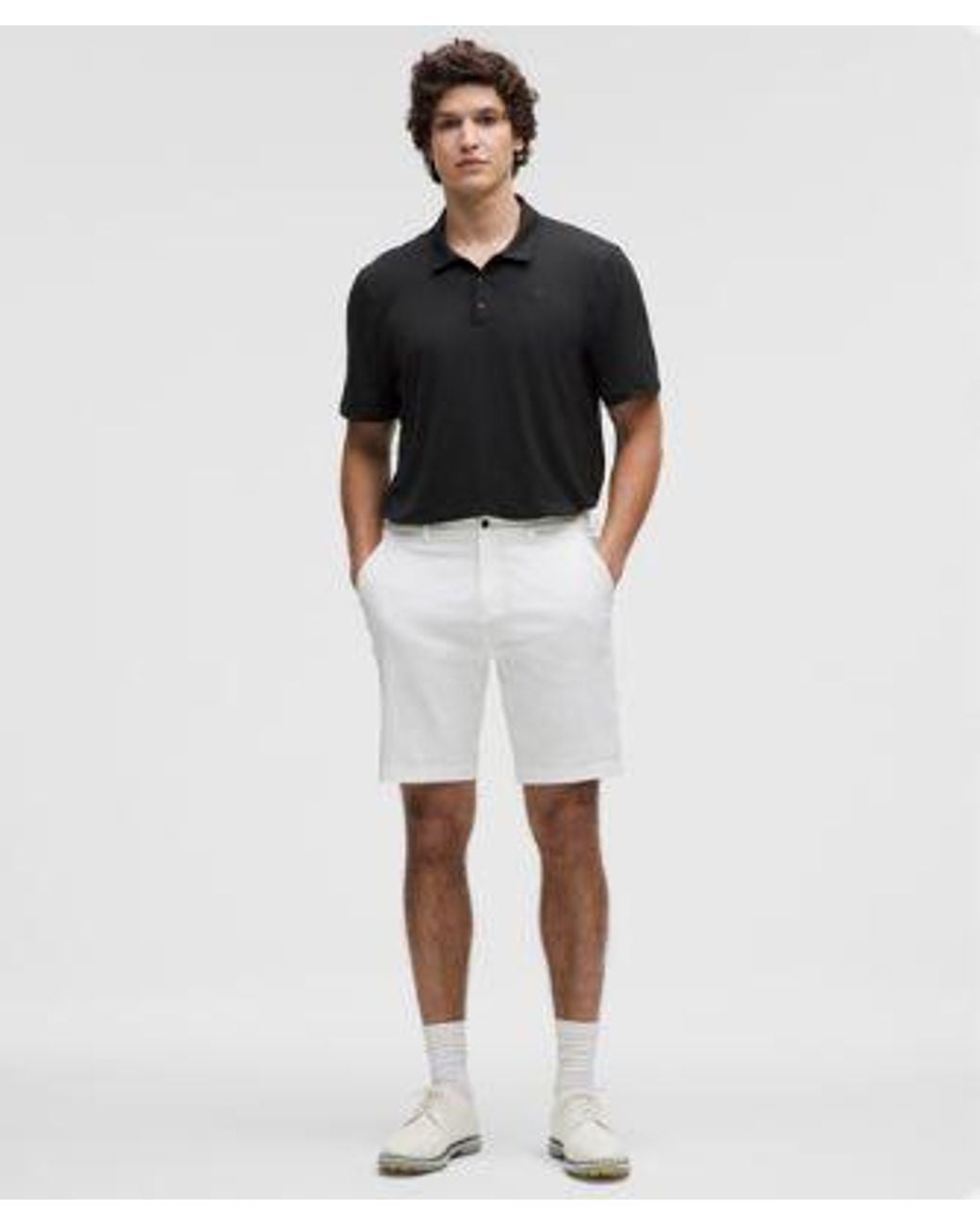 lululemon athletica Black Logo Sport Polo Short Sleeve for men