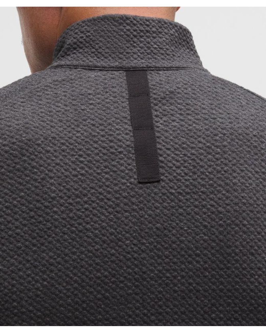 lululemon athletica Gray Textured Double-Knit Cotton Half Zip for men