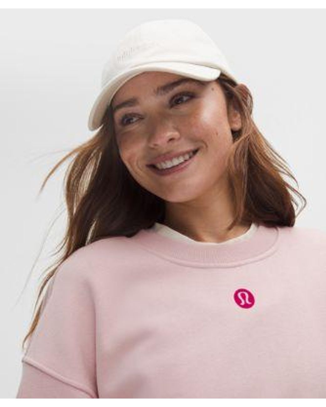 lululemon athletica Pink – Perfectly Oversized Fleece Crew Sweatshirt Logo – –