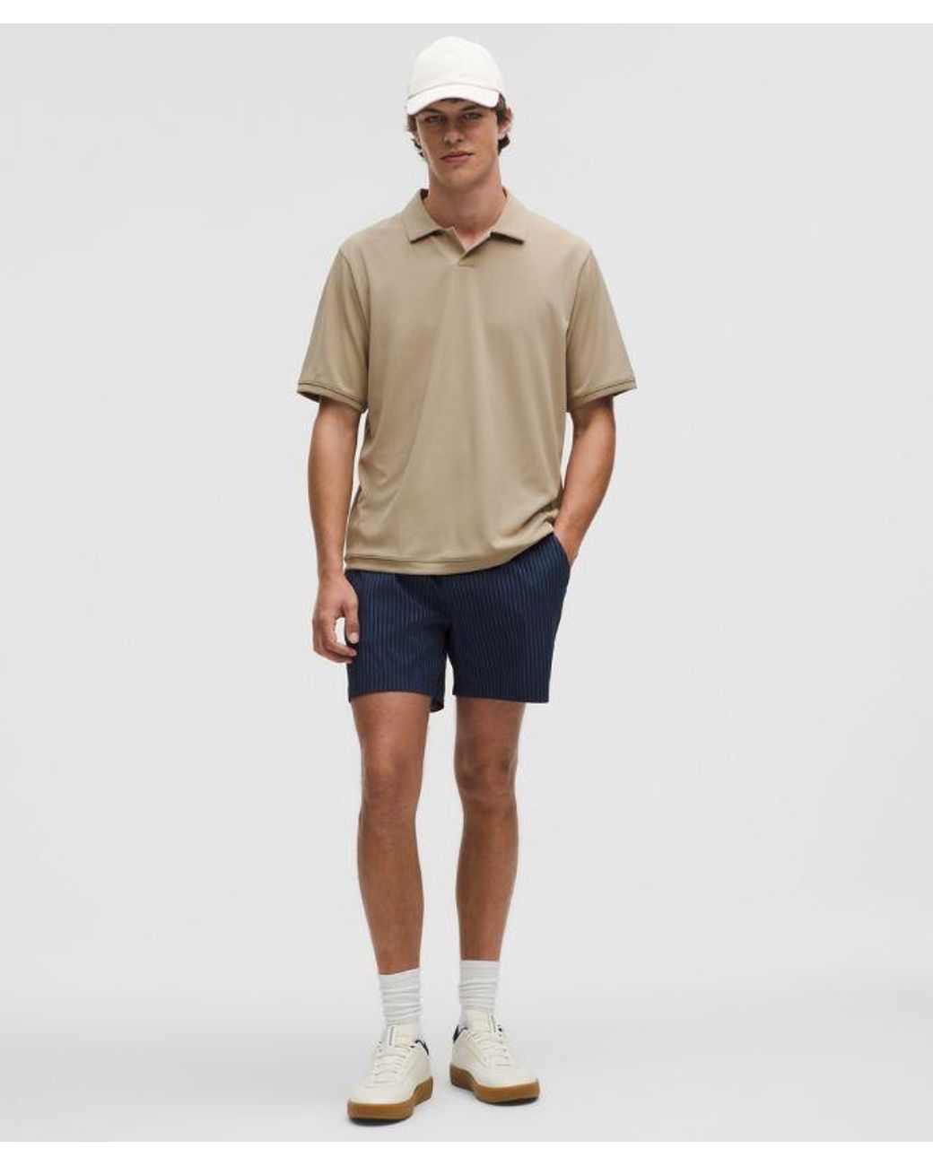 lululemon athletica Natural Textured Mesh Short-Sleeve Polo Shirt for men