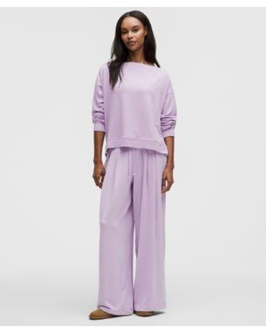 lululemon athletica Purple – Becalm Oversized Boatneck Long-Sleeve Shirt – – Size Medium