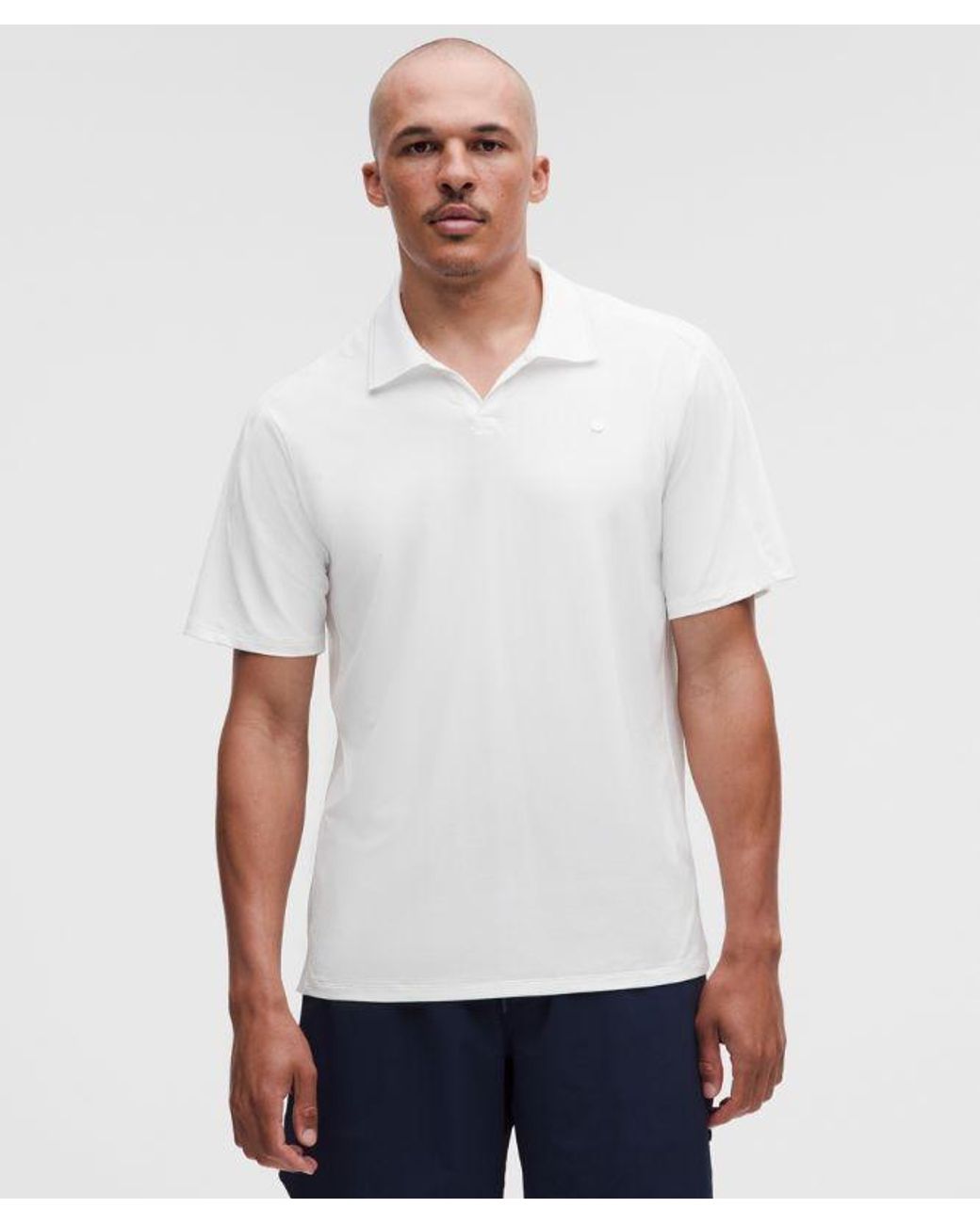 lululemon athletica White Mesh Panelled Tennis Polo Shirt for men