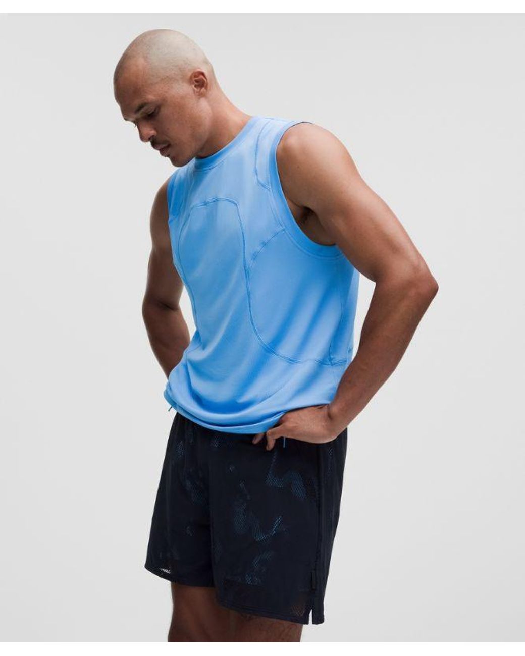 lululemon athletica Blue – Perforated Mesh Tank Top Slnsh Collection – – Size Large for men