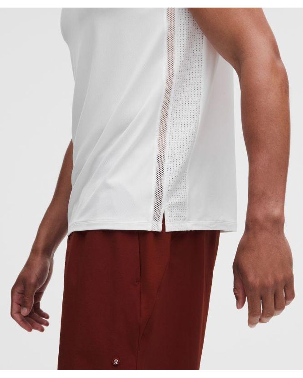 lululemon athletica White Mesh-Panelled Tennis Sleeveless Shirt for men