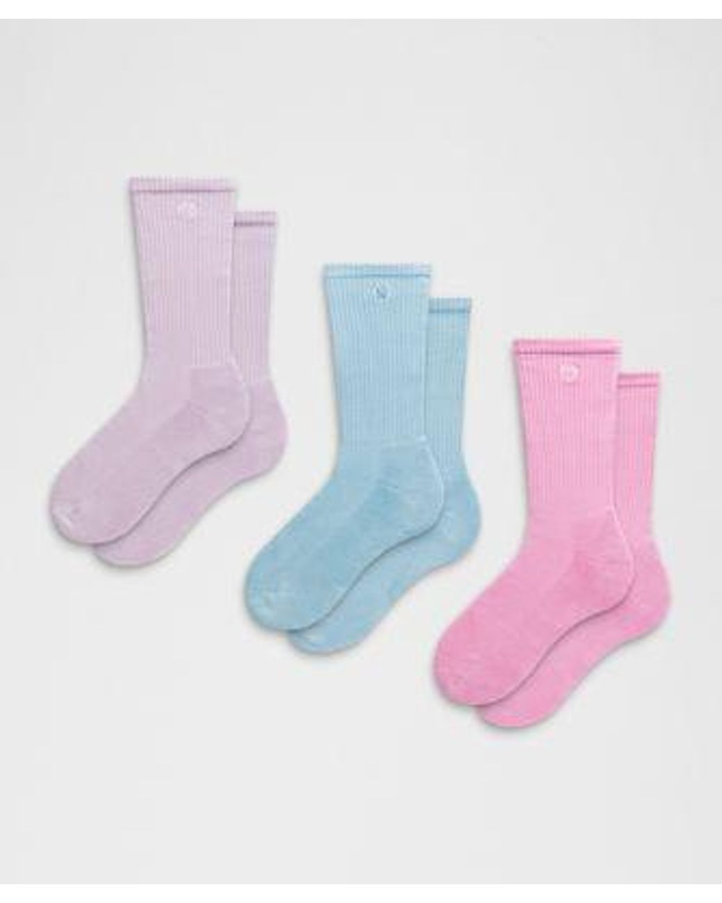 lululemon athletica Pink – Daily Essential Crew Socks 3 Pack – – Size Large