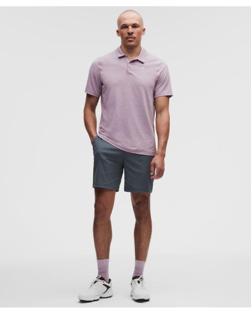 lululemon athletica Purple Logo Sport Polo Short Sleeve for men