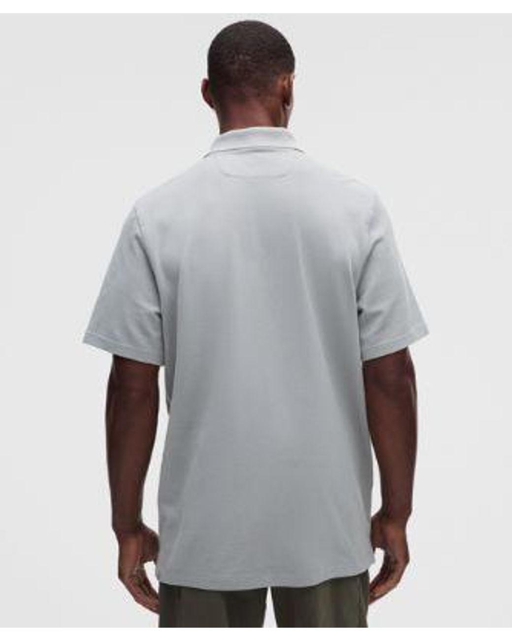 lululemon athletica Gray – Pique Short-Sleeve Polo Shirt – Cotton-Blend – – Size Large for men