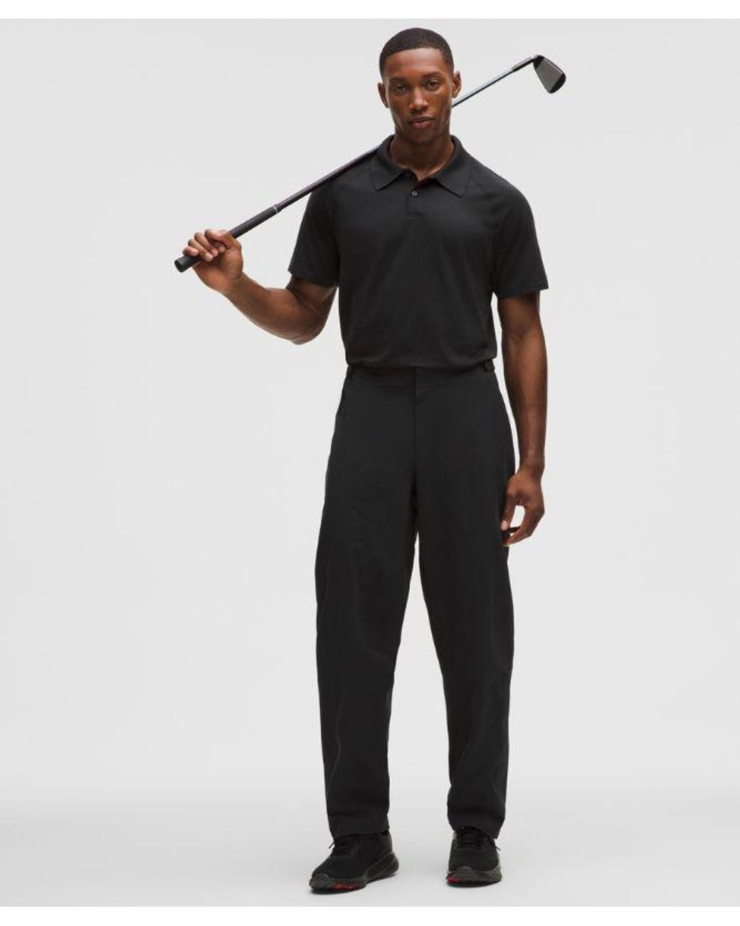 lululemon athletica Black Metal Vent Tech Polo Shirt for men