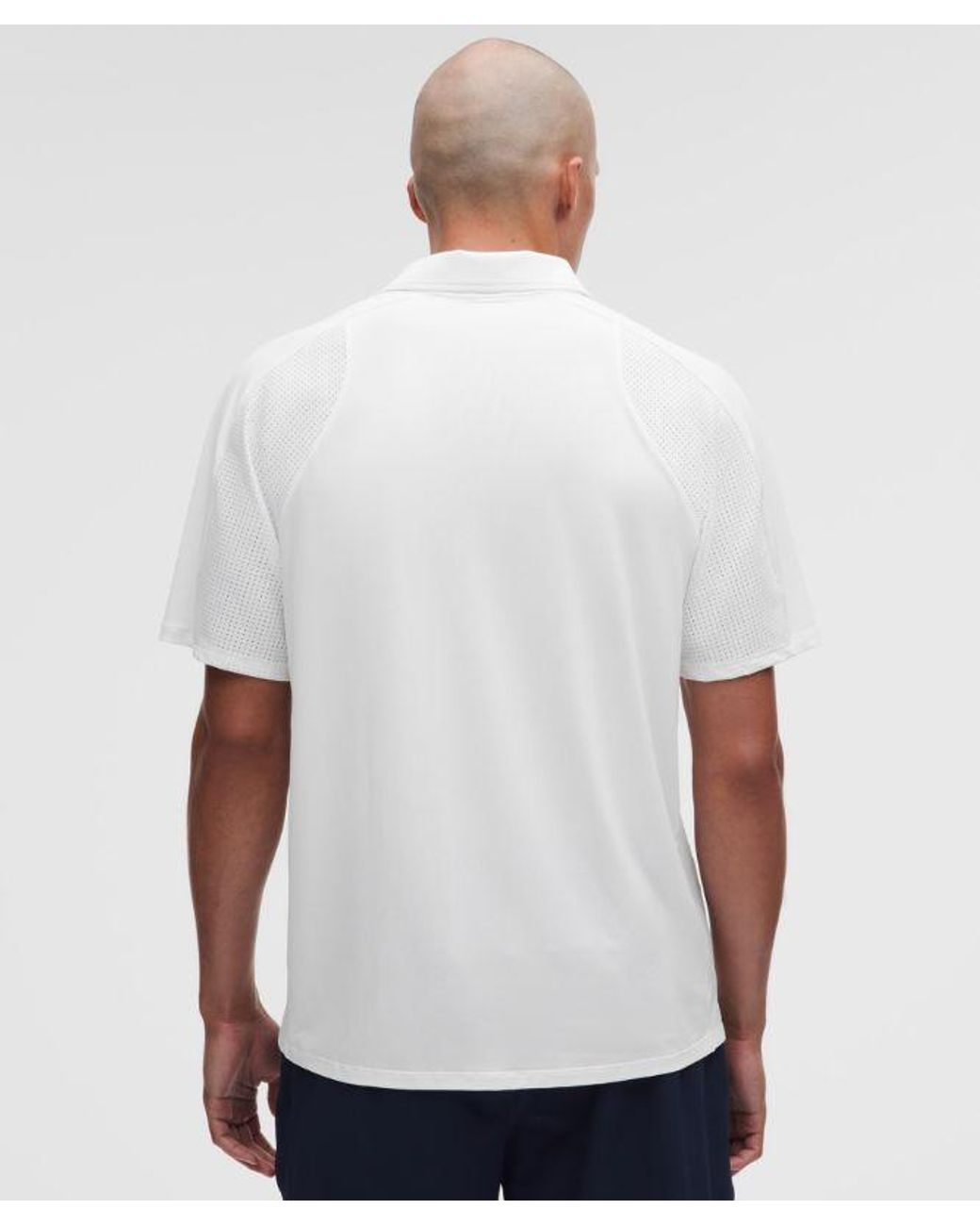 lululemon athletica White Mesh Panelled Tennis Polo Shirt for men