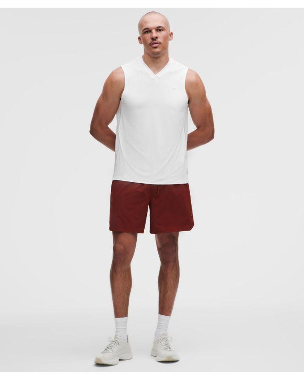 lululemon athletica White Mesh-Panelled Tennis Sleeveless Shirt for men